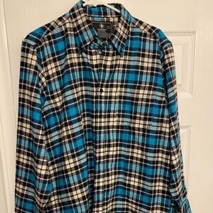 Thunder brand Flannel Button-Down Shirt; Unisex, Large